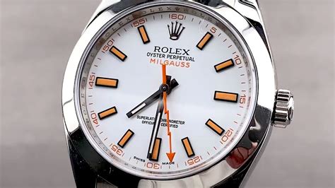 rolex milgauss white dial|rolex milgauss white dial review.